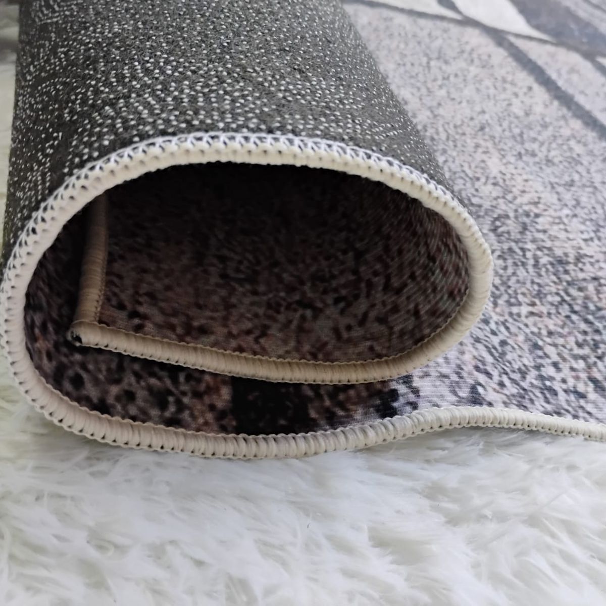 GENERICO - alfombra pequeña 160x200 marron cuadro wym