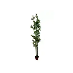 GENERICO - Planta Artificial Bambú 120cm Maceta Redonda Café 3 Varas