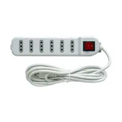 MACROTEL - Alargador Eléctrico 3 Mts 6 Pos Blanco