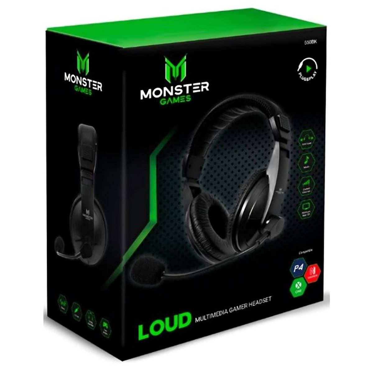 MONSTER - AUDIFONO GAMER MONSTER  NEGRO