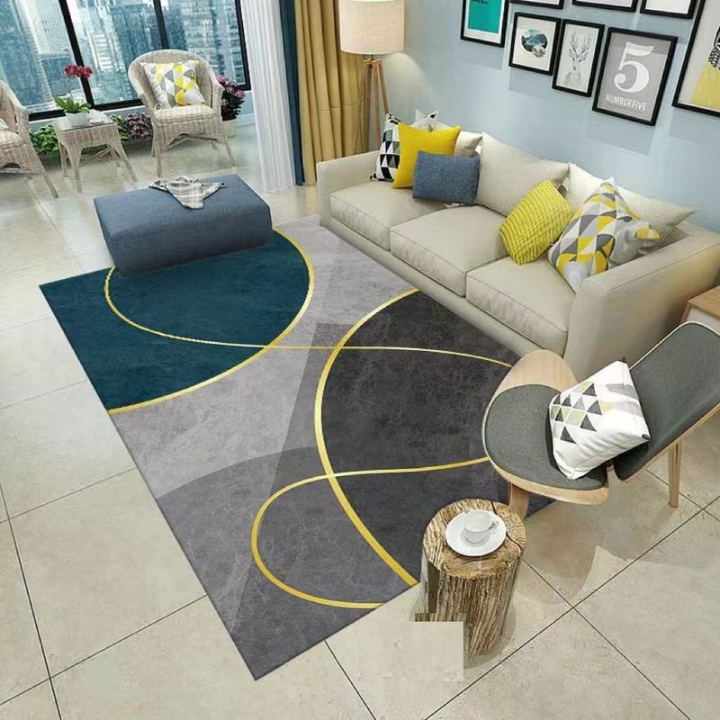 GENERICO - alfombra pequeña 160x200 gris medio circulo wym