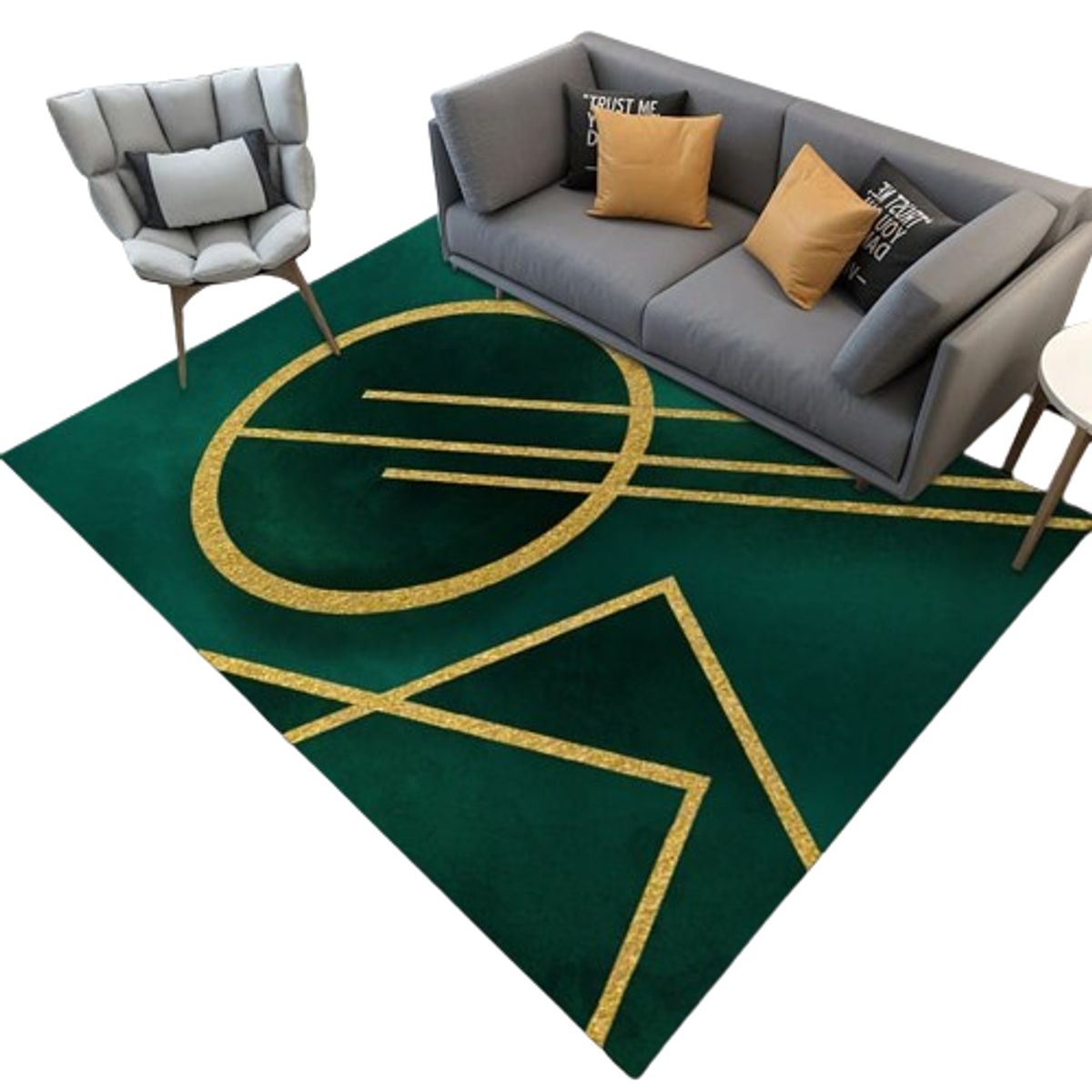 GENERICO - alfombra pequeña 160x200 diseño verde wym