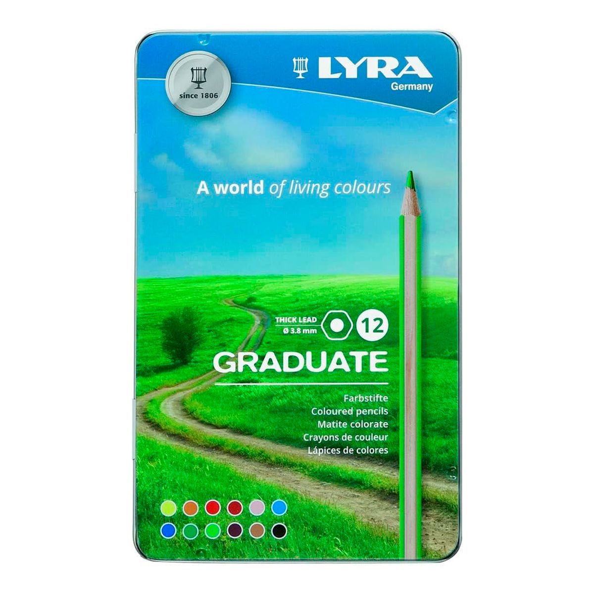 LYRA - Lápices de Colores Lyra Graduate 12 Colores En Lata