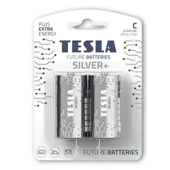 TESLA - Pack 12 Pilas C Silver+ Alkaline Plus Extra Energy