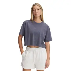 UNDER ARMOUR - Polera Manga Corta Ua Rival Wash Gris Para Mujer