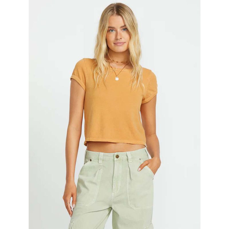 BILLABONG - Polera Manga Corta Mujer Daily Naranja Billabong BILLABONG
