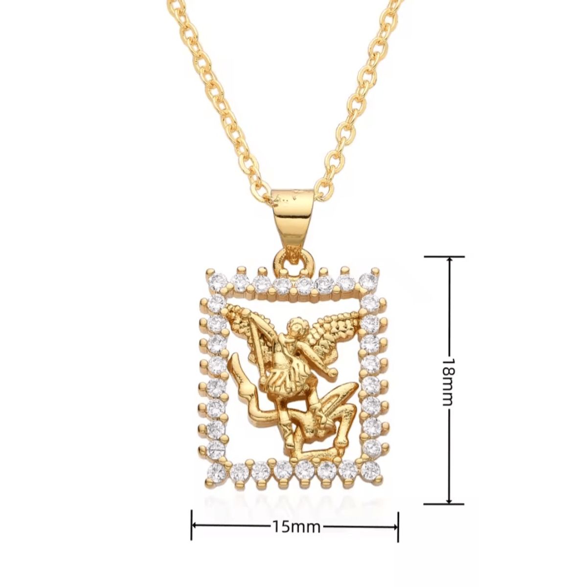 GENERICO - Collar San Miguel enchape oro modelo cuadrado