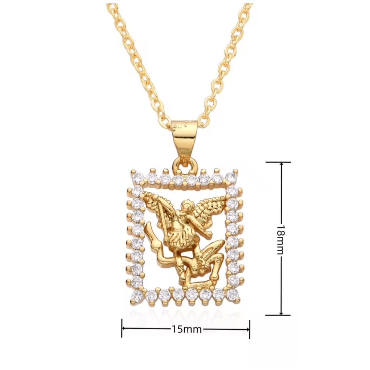 GENERICO - Collar San Miguel enchape oro modelo cuadrado