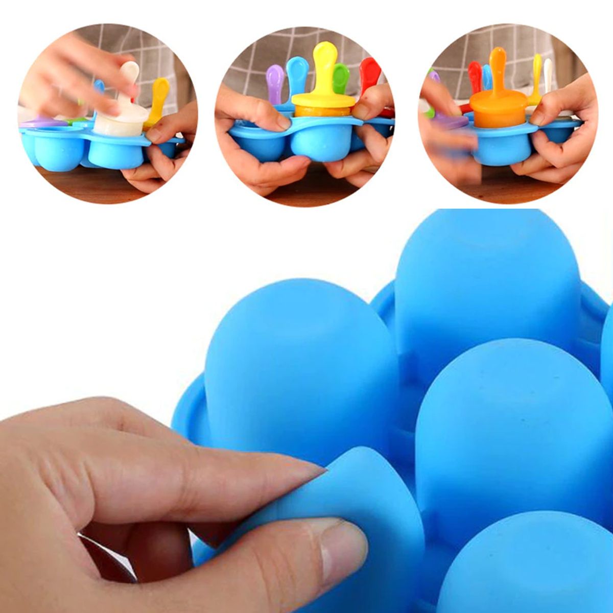 GENERICO - Molde Bandeja De Silicona Helados Paletas Cubo Para Niños