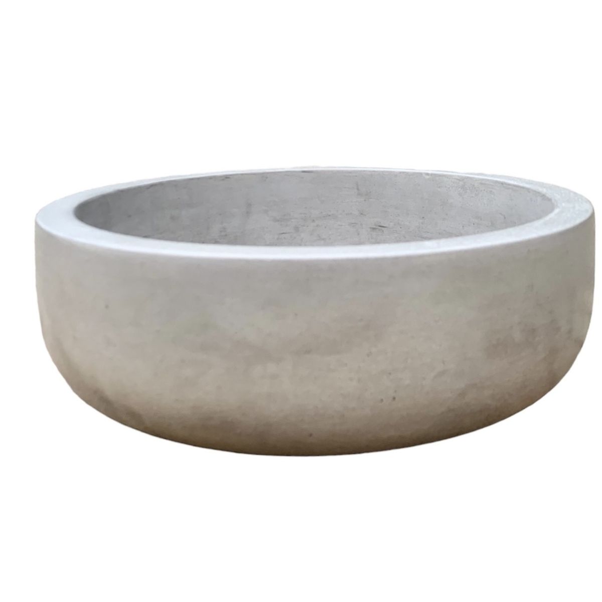GENERICO - Macetero Cemento Cuenco gris 30x10 cm para cactus y suculentas