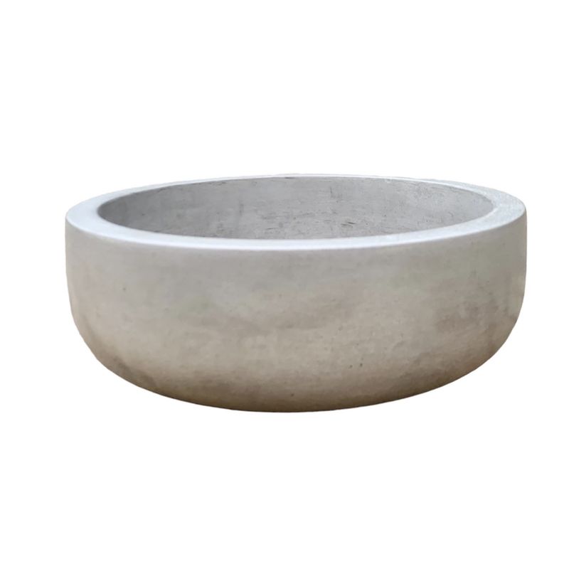 GENERICO - Macetero Cemento Cuenco gris 30x10 cm para cactus y suculentas