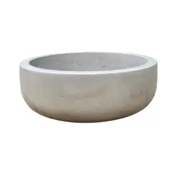 GENERICO - Macetero Cemento Cuenco gris 30x10 cm para cactus y suculentas