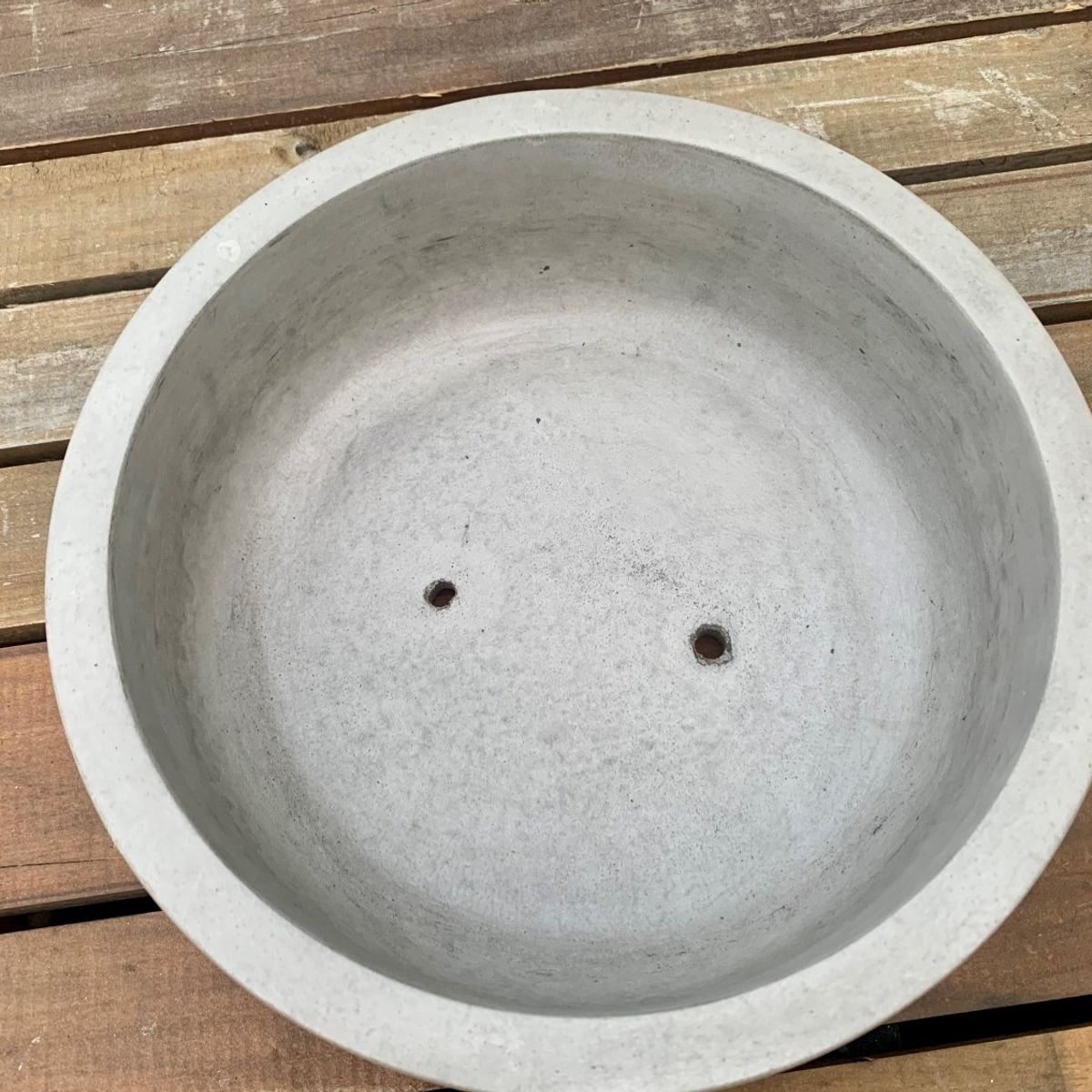 GENERICO - Macetero Cemento Cuenco gris 30x10 cm para cactus y suculentas