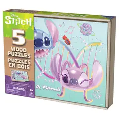 DISNEY - Set Puzzles 5 En 1 De Madera Stitch