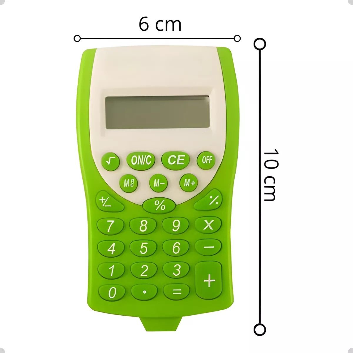 GENERICO - Mini Calculadora De Bolsillo En Colores Con Cordón