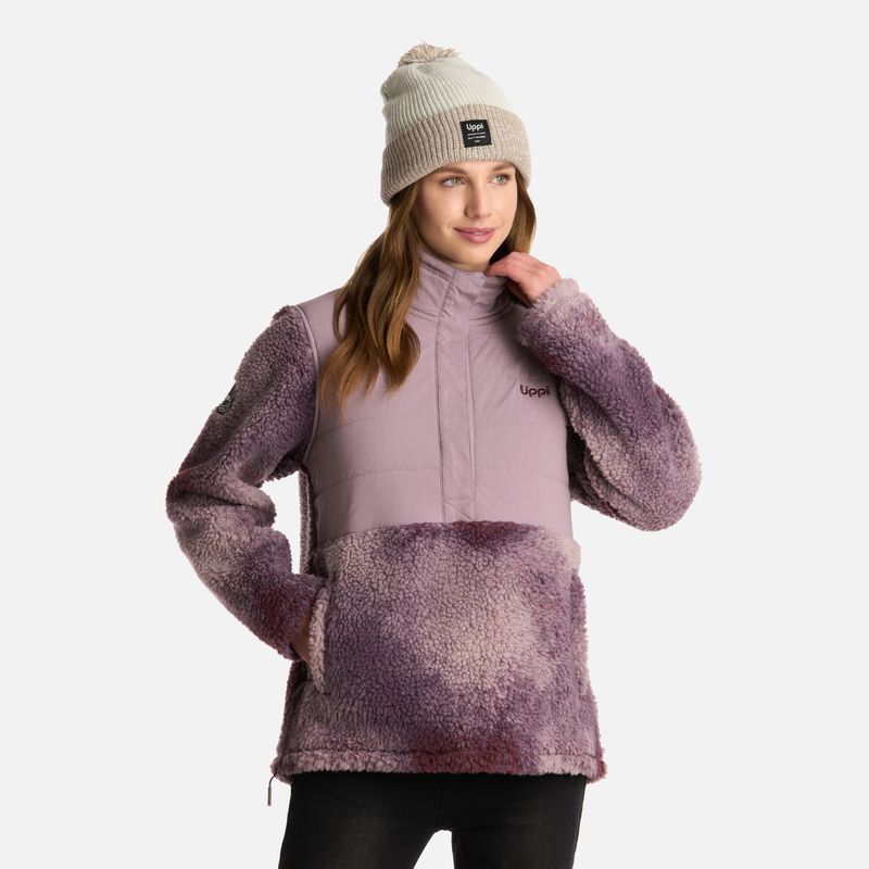 LIPPI - Polar Mujer Glaciar Sherpa-pro 14 Zip Jacket Print Malva Lippi