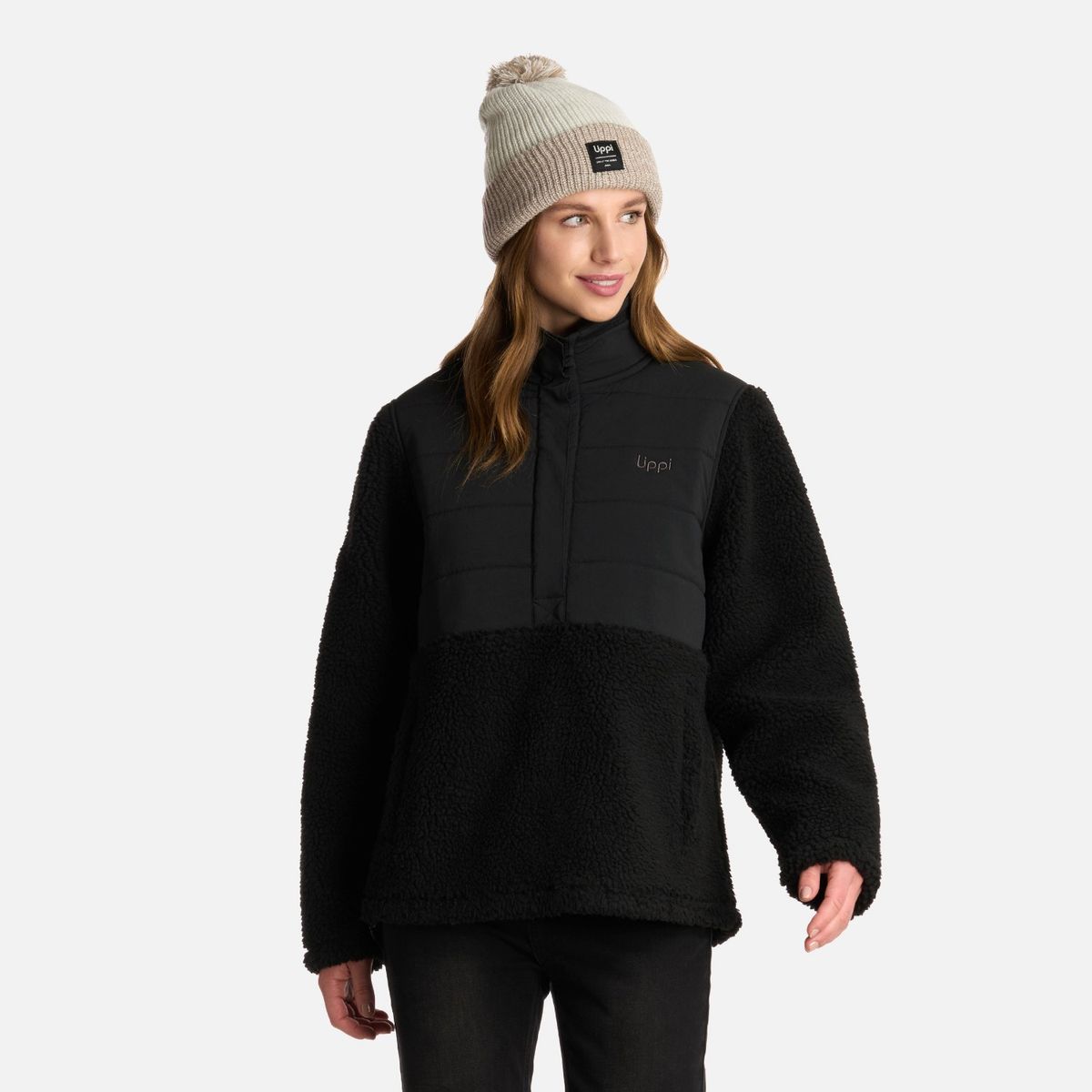 LIPPI - Polar Mujer Glaciar Sherpa-pro 14 Zip Jacket Negro Lippi