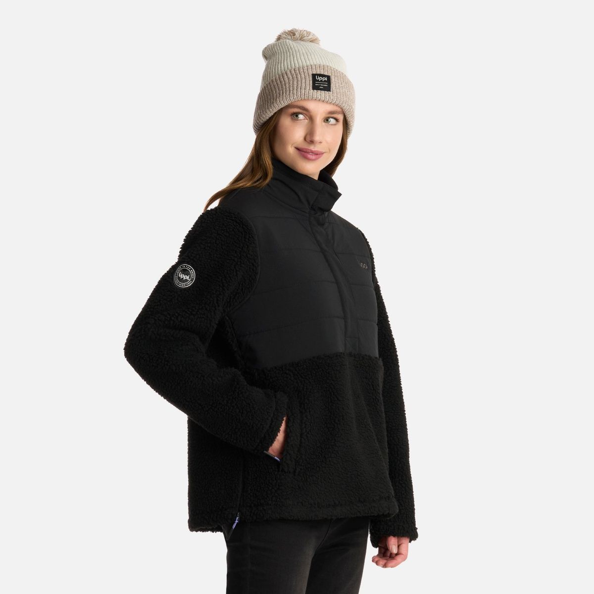 LIPPI - Polar Mujer Glaciar Sherpa-pro 14 Zip Jacket Negro Lippi