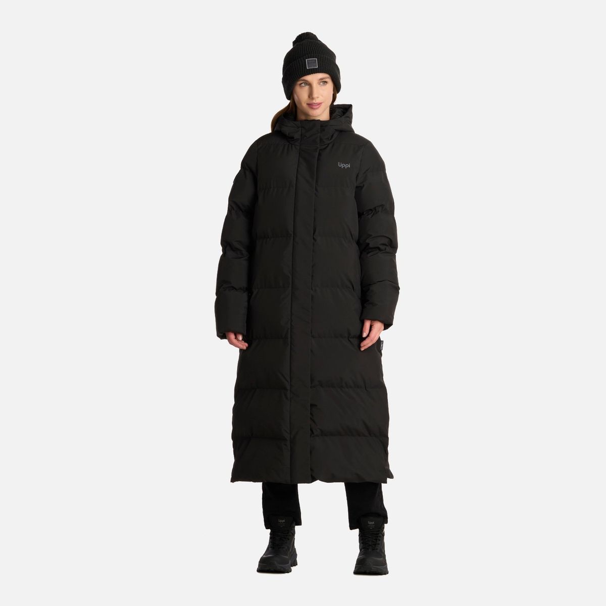 LIPPI - Chaqueta Mujer Long And Warm Steam-Pro Hoody Jacket Negro Lippi