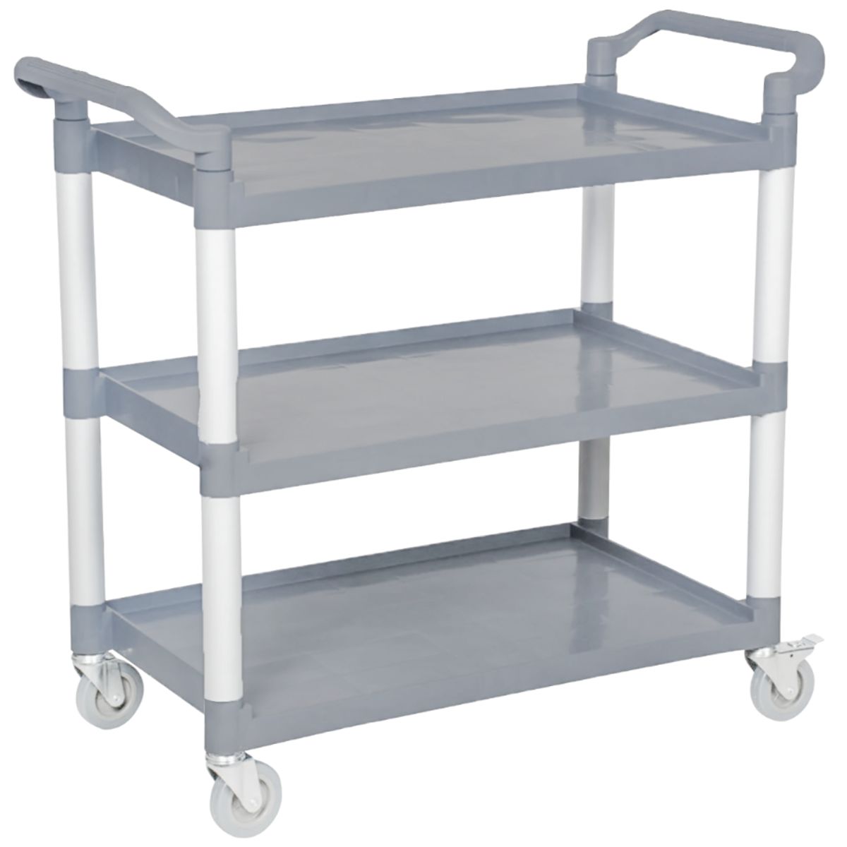 Luster - Carro Plástico Pilar Aluminio 3 Bandejas Multiuso Gris Luster