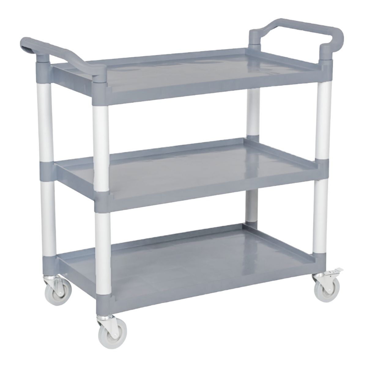 Luster - Carro Plástico Pilar Aluminio 3 Bandejas Multiuso Gris Luster