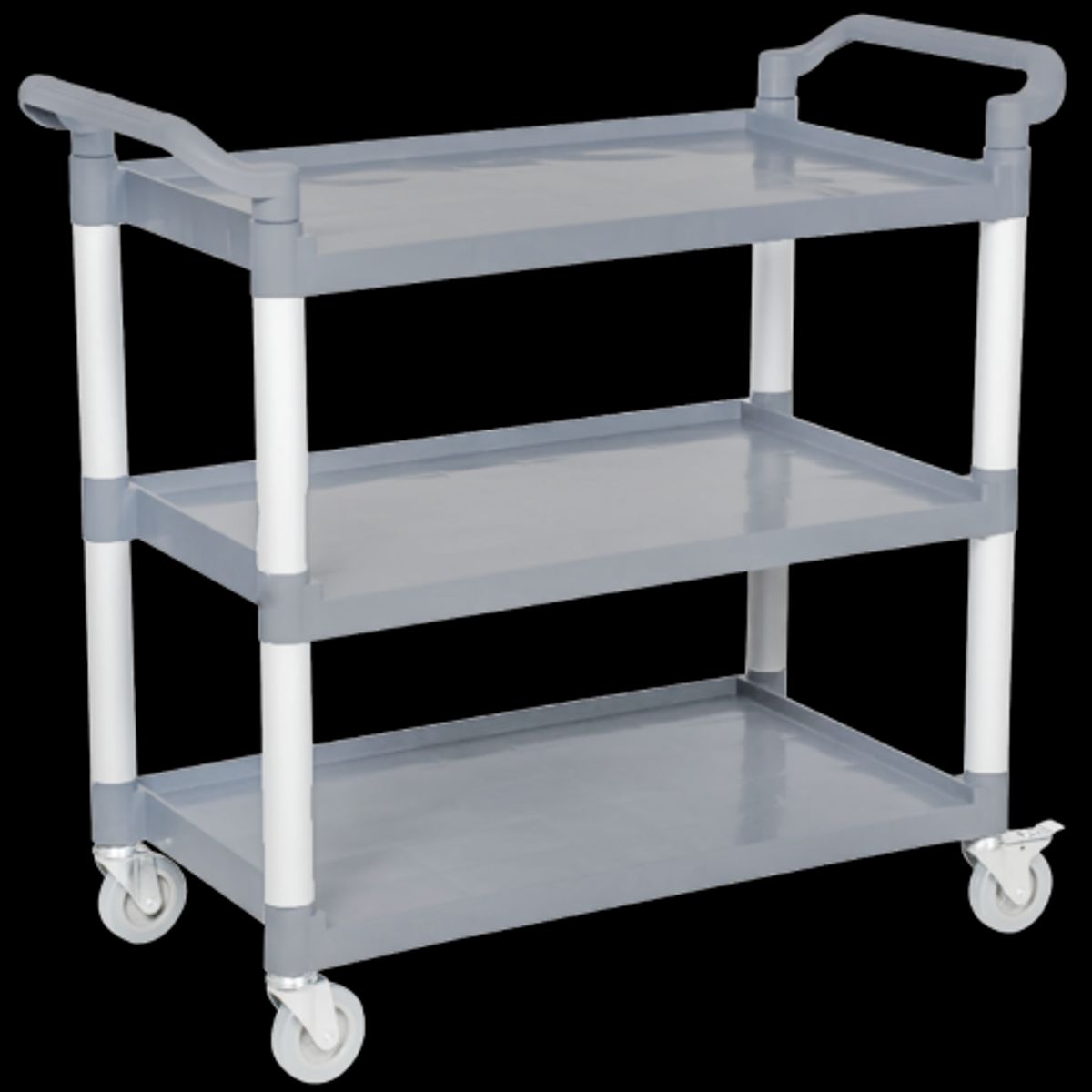 Luster - Carro Plástico Pilar Aluminio 3 Bandejas Multiuso Gris Luster