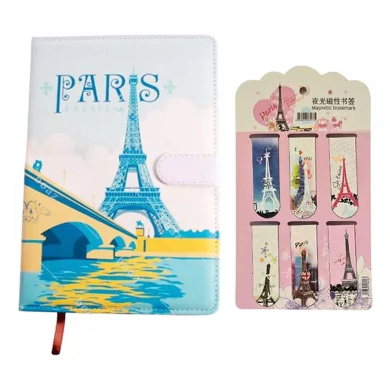 GENERICO - Libreta Anotaciones Más Marca Página Imantados Diseño Paris