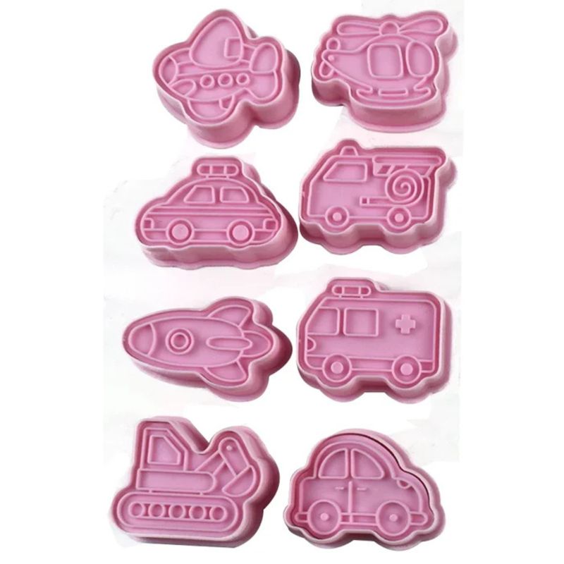 GENERICO - 8 Cortadores Vehiculos Para Galletas