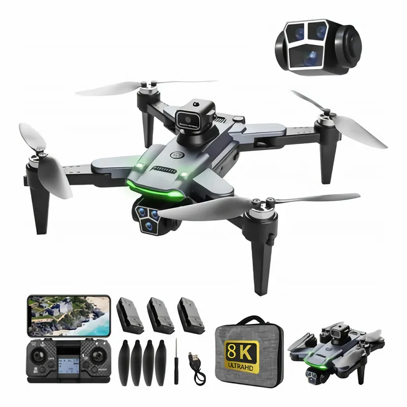MUNDO MAGIA - Drone 4k Gps Wifi Plegable Con Cámara Doble 3 Baterías