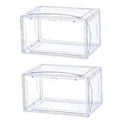 GENERICO - X2 Caja Organizadora De Acrílico Transparente Cn Puerta Iman