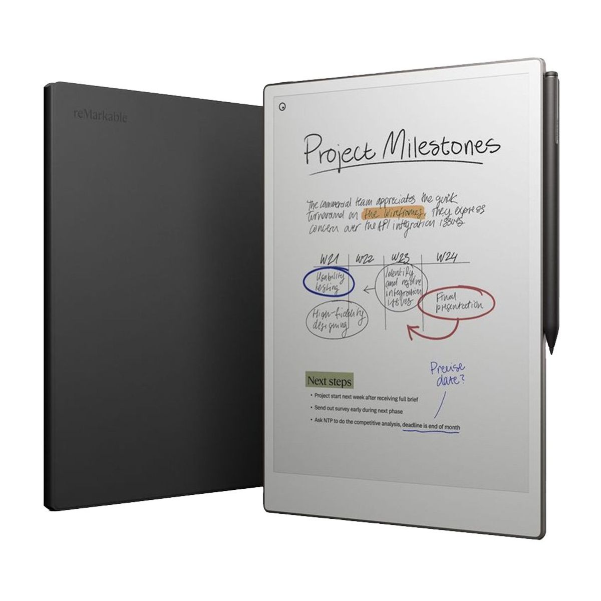 GENERICO - Kit Tableta reMarkable Paper Pro Bundle con Marker Plus Pen y Cobertor Book Folio Cover Cuero Negro
