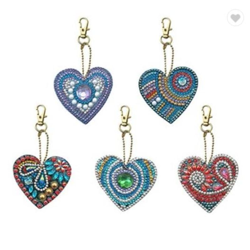 ARTE CONSENTIDO - PINTURA DIAMANTE LLAVERO CORAZON