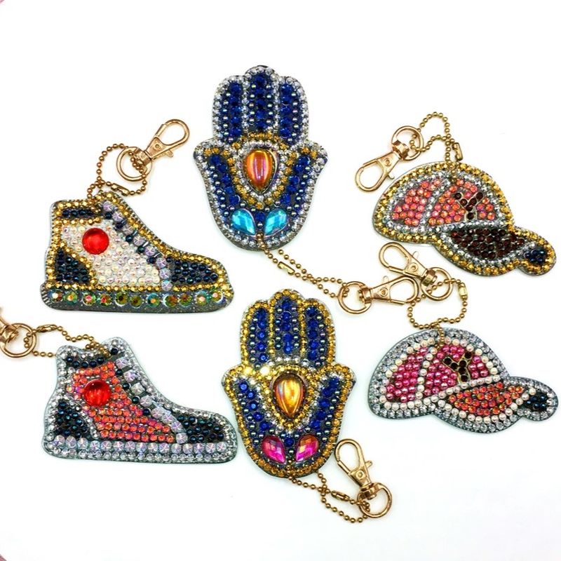 ARTE CONSENTIDO - PINTURA DIAMANTE LLAVERO HAMSA