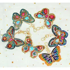 ARTE CONSENTIDO - PINTURA CON DIAMANTE LLAVERO MARIPOSA