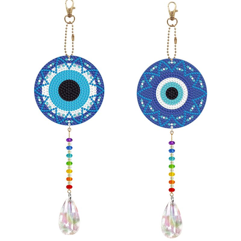 ARTE CONSENTIDO - PINTURA CON DIAMANTE LLAVERO CON COLGANTE LUCKY EYE