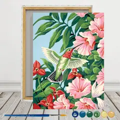 ARTE CONSENTIDO - PINTURA POR NÚMERO PICAFLOR CON BASTIDOR
