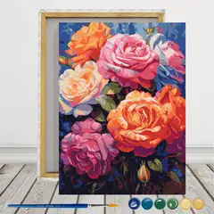 ARTE CONSENTIDO - PINTURA POR NÚMERO CLAVELES CON BASTIDOR