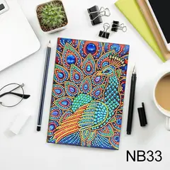 ARTE CONSENTIDO - PINTURA CON DIAMANTE CUADERNO PAVO REAL COLORIDO