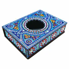 ARTE CONSENTIDO - PINTURA CON DIAMANTES CAJA DE MADERA Y ESPEJO REDONDO