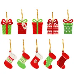 ARTE CONSENTIDO - Pintura con Diamantes Set de Adornos Navidad Botas y Cajas