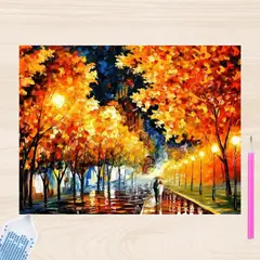 ARTE CONSENTIDO - PINTURA CON DIAMANTES NOCHE DE LLUVIA 30X40