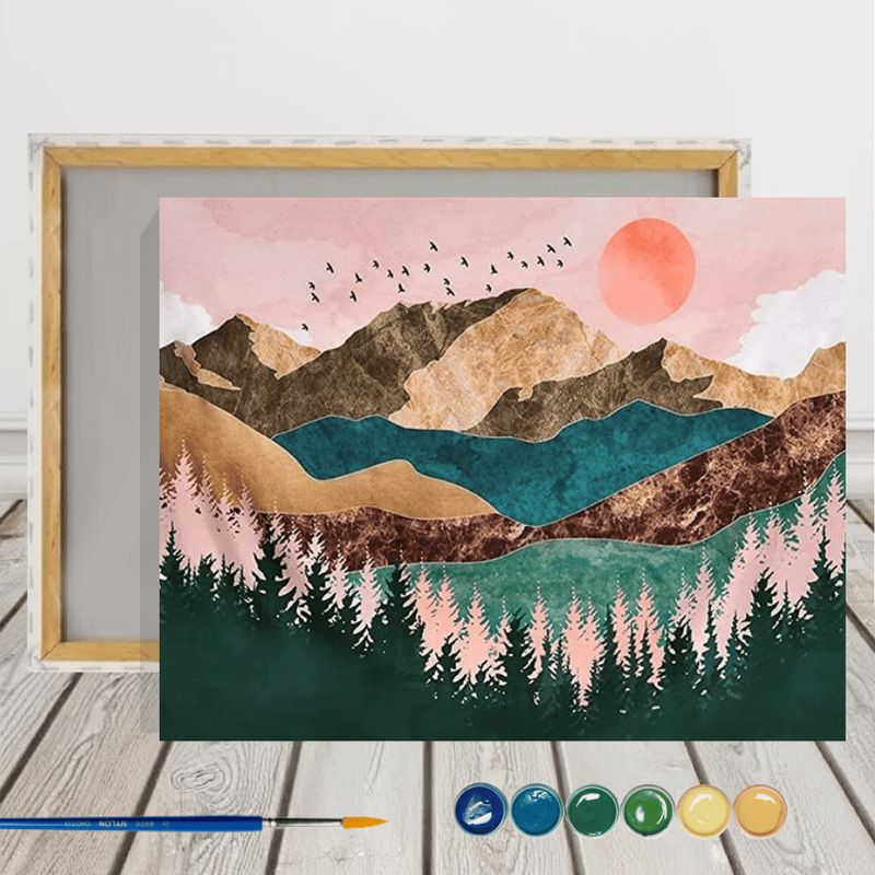 ARTE CONSENTIDO - PINTURA POR NÚMERO CORDILLERA CON BASTIDOR