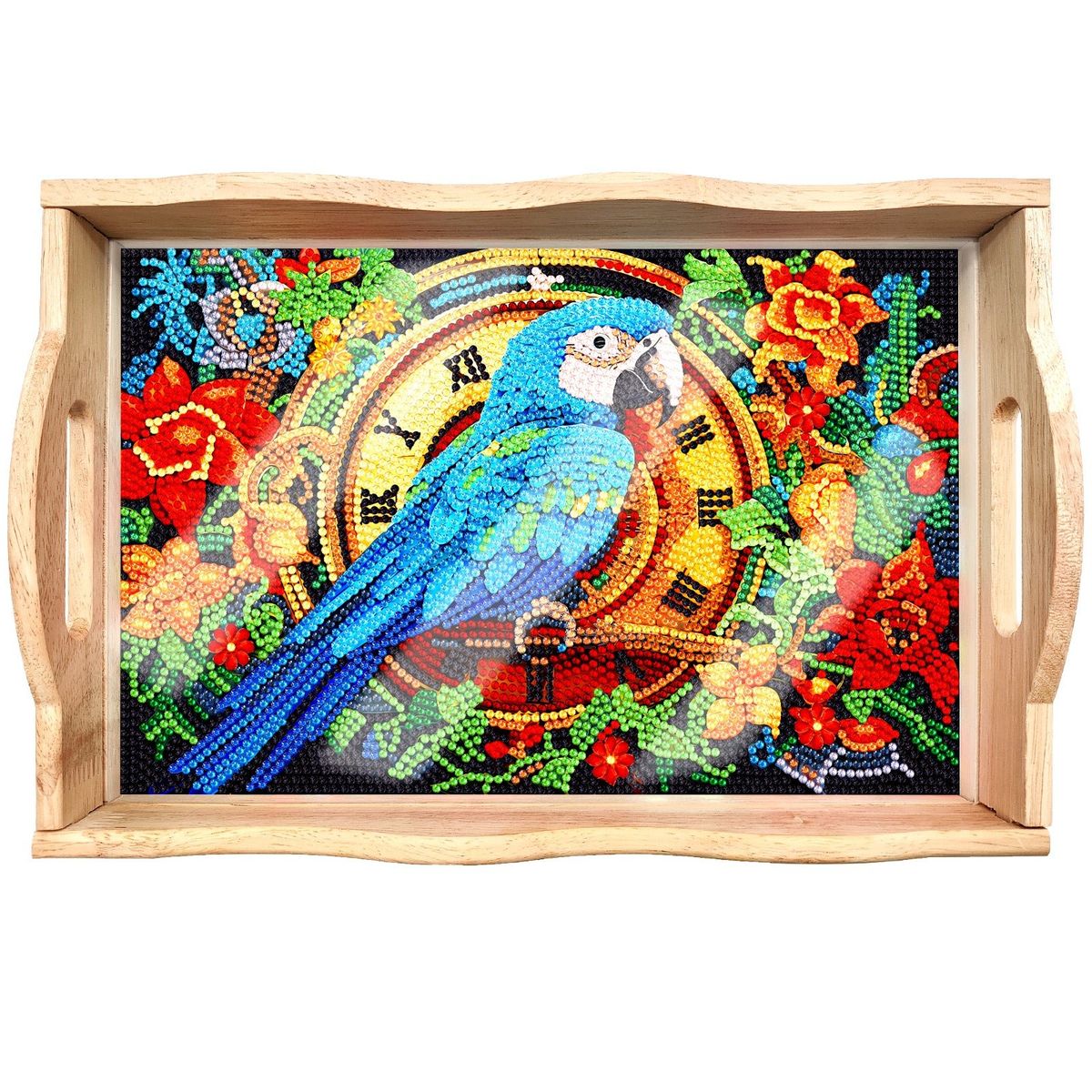 ARTE CONSENTIDO - PINTURA CON DIAMANTE BANDEJA GUACAMAYO