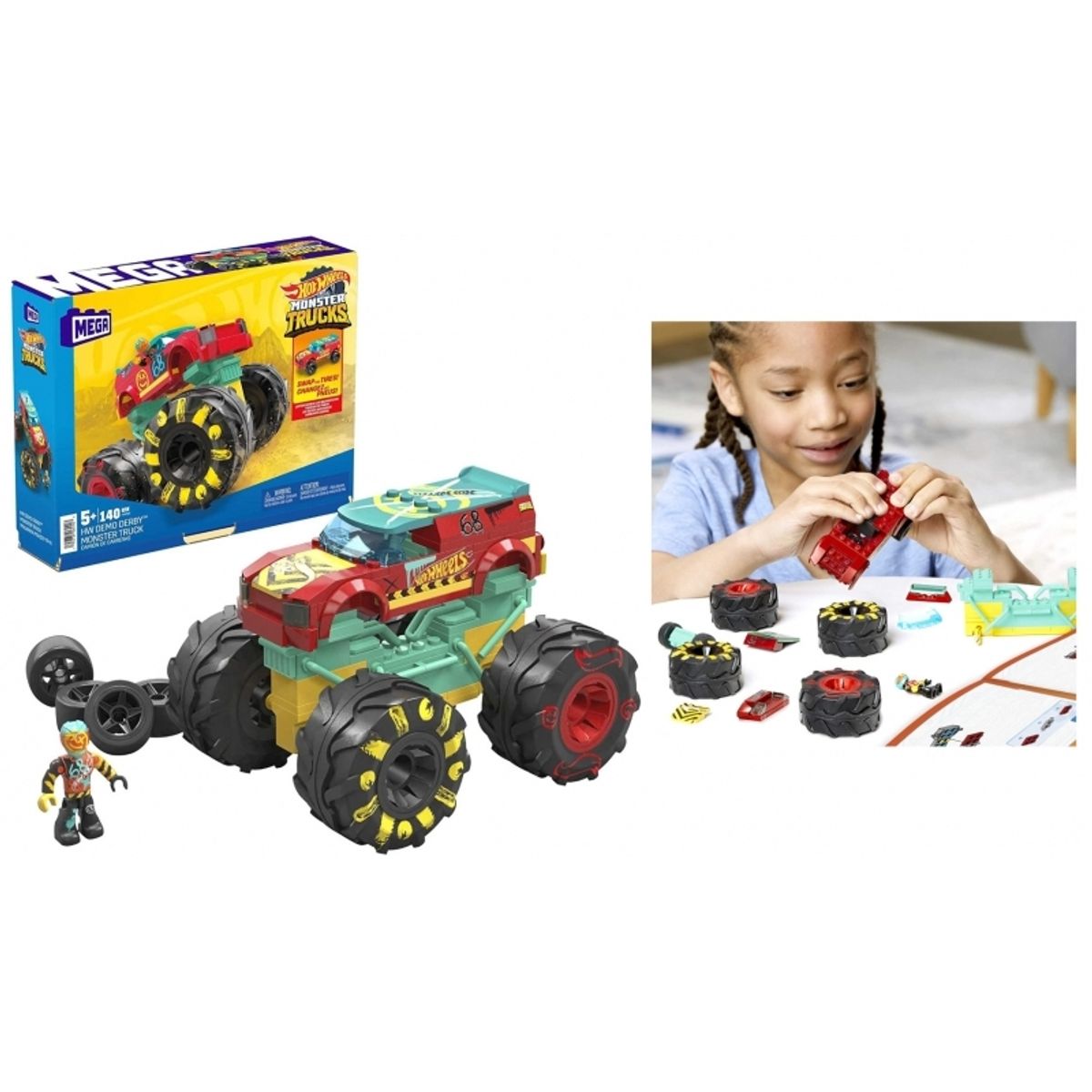 MATTEL - MATTEL HHD18 MEGA HOT WHEELS DEMO DERBY MONSTER TRUCK