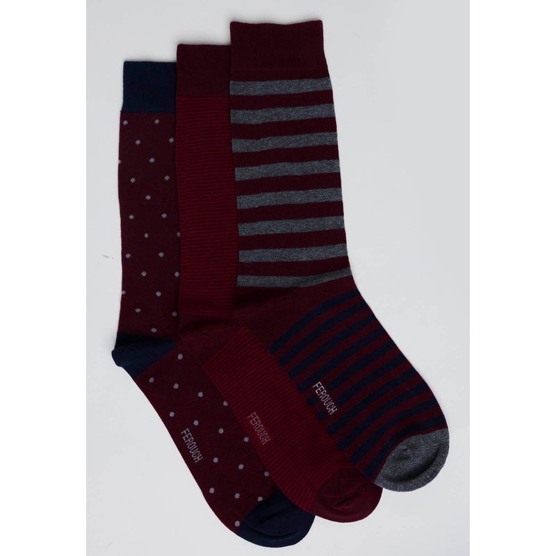 FEROUCH - Tripack Calcetín New York Fr Rojo Ferouch
