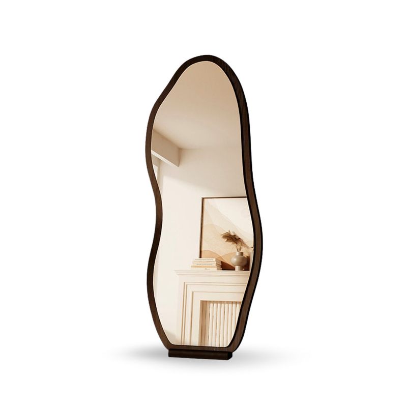 SANTU HOME & DECO - Espejo Irregular Cuerpo Entero Café Oscuro 170x70cm