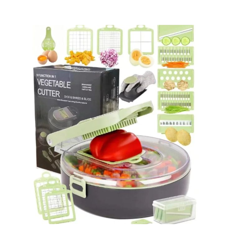 GENERICO - Cortador De Verduras Multifuncional 9 En 1 Picadora rallador