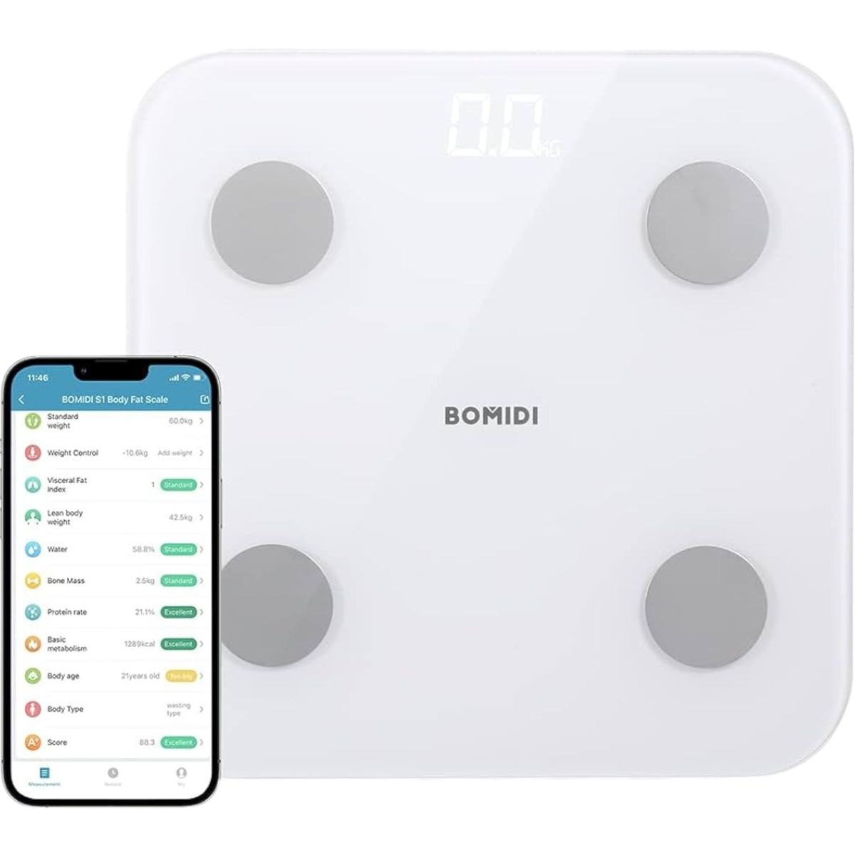 GENERICO - Pesa Digital Bomidi Smart Body Fat Scale S1