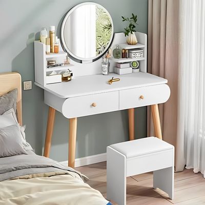 Imagen 2 del producto Tocador Madera Espejo Con Luz Y Taburete