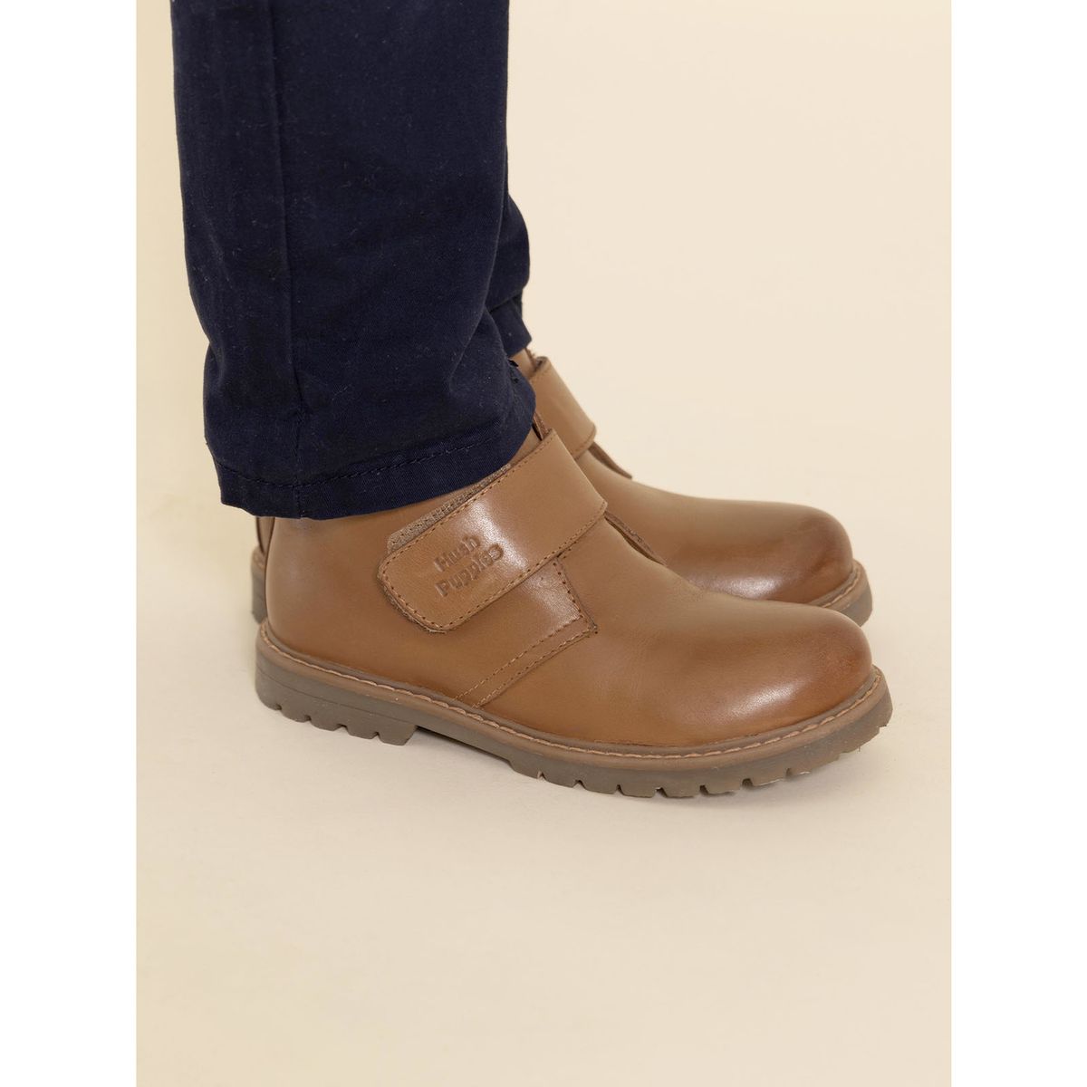 HUSH PUPPIES - Botin Cuero Allen Vl Niño Café HUSH PUPPIES
